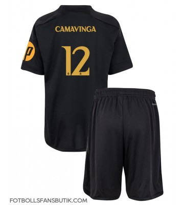 Real Madrid Eduardo Camavinga #12 Replika Tredje Tröja Barn 2023-24 Kortärmad (+ Korta byxor)